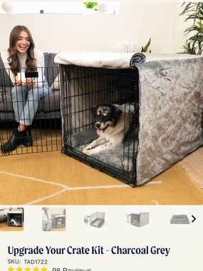 Paw.com Dog large crate kit - pad, bumper, blackout cover (crate not included)